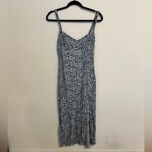 Zara floral mid-length dress with slit size small